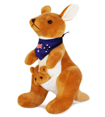 Mini red kangaroo plush soft toy, cuddly Australian native stuffed