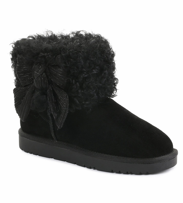 Ugg Winnie Bow Fur Boot Black | Australia the Gift | Australian ...